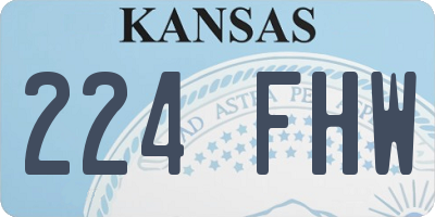 KS license plate 224FHW