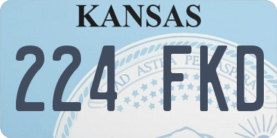 KS license plate 224FKD