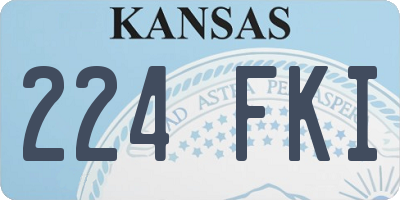 KS license plate 224FKI