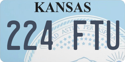 KS license plate 224FTU