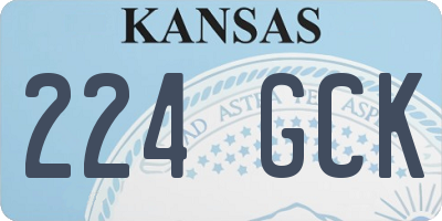 KS license plate 224GCK