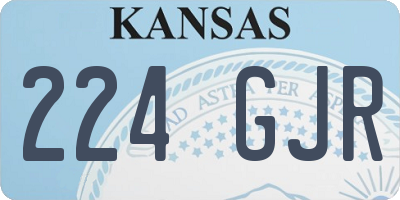 KS license plate 224GJR