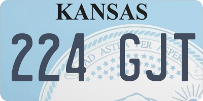 KS license plate 224GJT