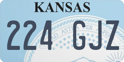 KS license plate 224GJZ