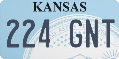KS license plate 224GNT