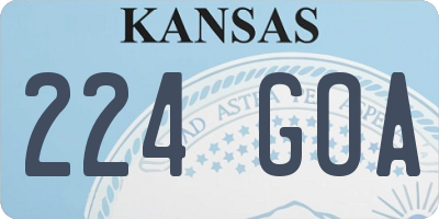 KS license plate 224GOA