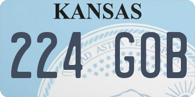 KS license plate 224GOB