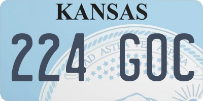 KS license plate 224GOC