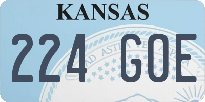 KS license plate 224GOE