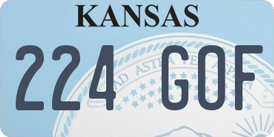 KS license plate 224GOF