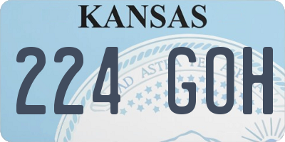 KS license plate 224GOH