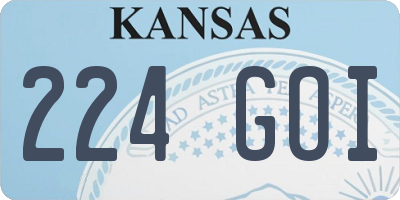 KS license plate 224GOI