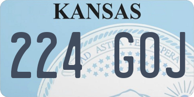 KS license plate 224GOJ