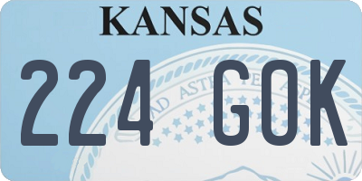 KS license plate 224GOK