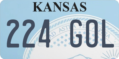 KS license plate 224GOL
