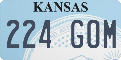 KS license plate 224GOM