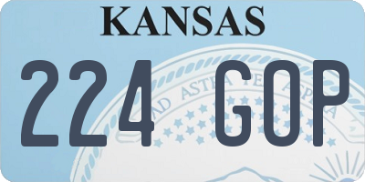 KS license plate 224GOP