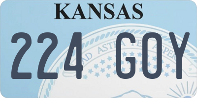 KS license plate 224GOY