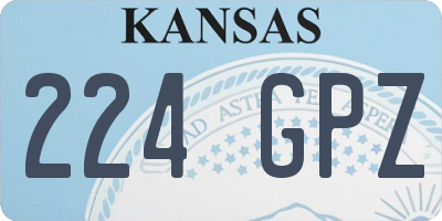 KS license plate 224GPZ