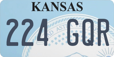 KS license plate 224GQR
