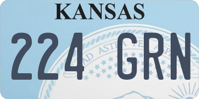 KS license plate 224GRN