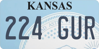 KS license plate 224GUR