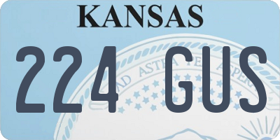 KS license plate 224GUS