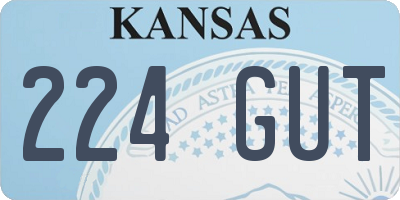 KS license plate 224GUT
