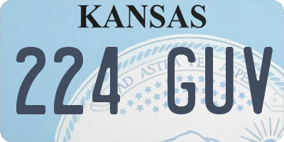 KS license plate 224GUV