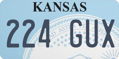 KS license plate 224GUX