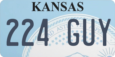 KS license plate 224GUY