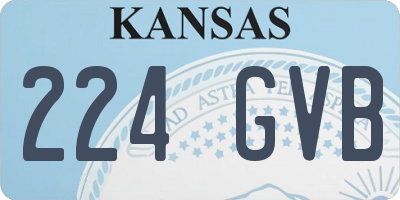 KS license plate 224GVB