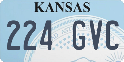 KS license plate 224GVC