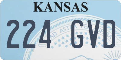 KS license plate 224GVD