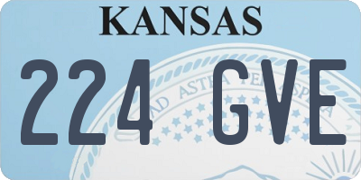 KS license plate 224GVE