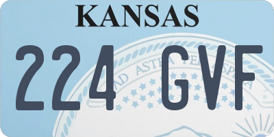 KS license plate 224GVF