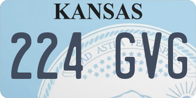 KS license plate 224GVG