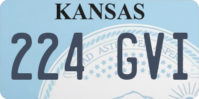KS license plate 224GVI