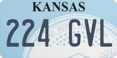 KS license plate 224GVL