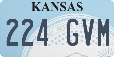 KS license plate 224GVM