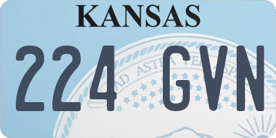 KS license plate 224GVN