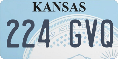 KS license plate 224GVQ