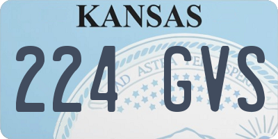 KS license plate 224GVS