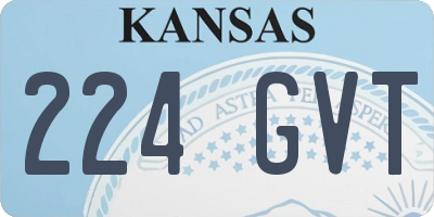 KS license plate 224GVT