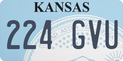 KS license plate 224GVU