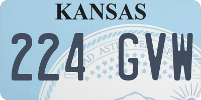 KS license plate 224GVW