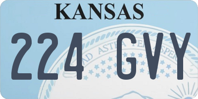 KS license plate 224GVY