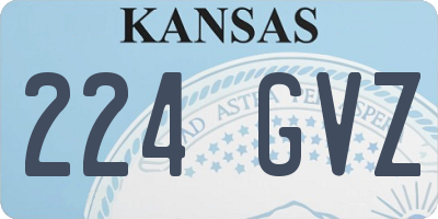 KS license plate 224GVZ
