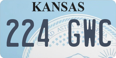 KS license plate 224GWC