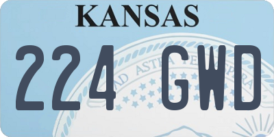 KS license plate 224GWD